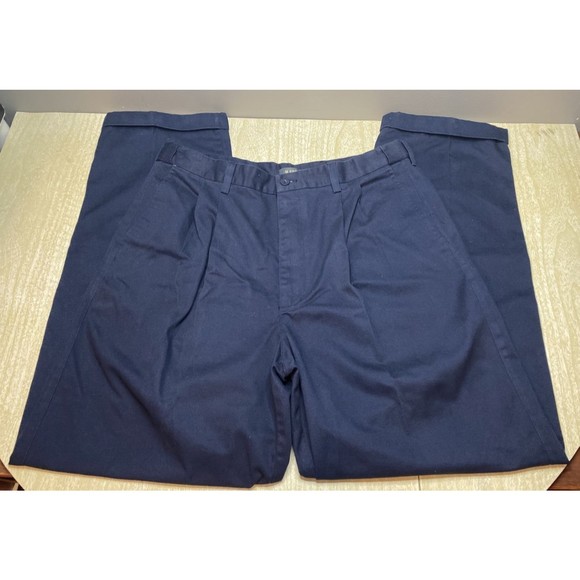 Vintage M. Gordon Corduroy Pants Men's 36x32 Navy Blue Straight Leg Cotton - Picture 3 of 4